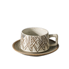 Nordic Travel Cup And Saucer Vintage Ceramic Coffee Cup And Saucer Camping Aesthetic Afternoon Tea Set 