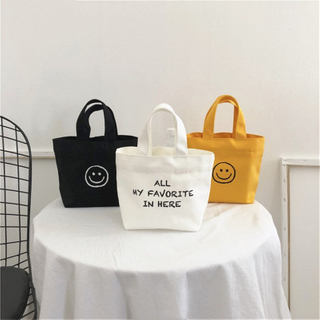 1 Pc Korean Style Smile Face Mini Shopping Bag for Women Fashion Mobile Phone Bag Lady Purse Small Casual Handbag Storage Bags