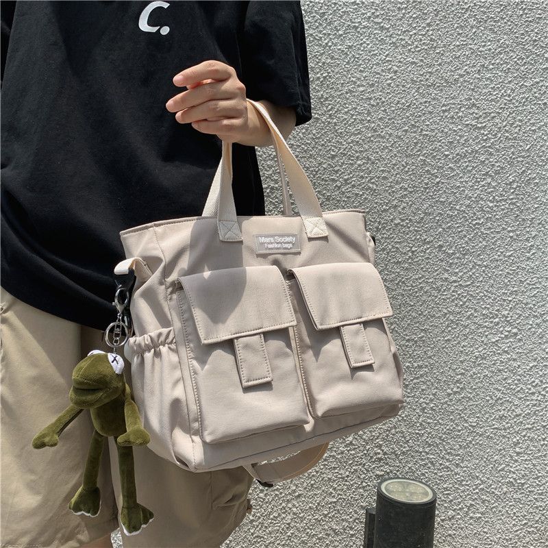 Waterproof Shoulder Bag Women's Multi Nylon Messenger Bag Preppy Canvas Handbag Women
