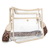 Western Style Leopard Cheetah Print Strap Women's Messenger Bag Transparent PVC Ladies Shoulder Crossbody Bag