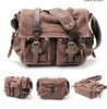 Canvas Leather Men Messenger Bags Big Satchel Shoulder Bags Male Laptop Briefcase Travel Handbag