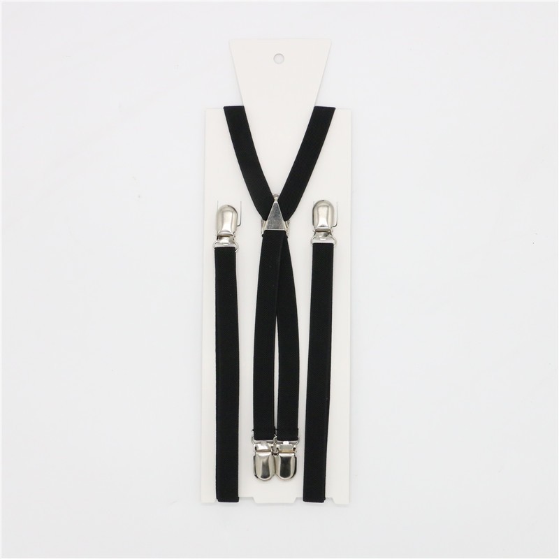 3.5cm Width Vintage Suspenders For Men Button End Black PU Leather Trimmed Y Back Adjustable Elastic Trouser Braces Strap Belt