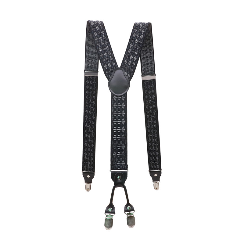 Fashion Suspenders Leather Alloy 4 Clips Braces Male Unisex Vintage Casual Leather Suspensorio Trousers Strap Husband's Gift