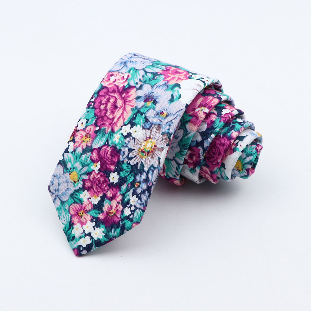 New Fashion Floral Tie for Men Narrow Casual Men's Ties Wedding Party Skinny Flower Printed Neckties Male Suits Neck Ties