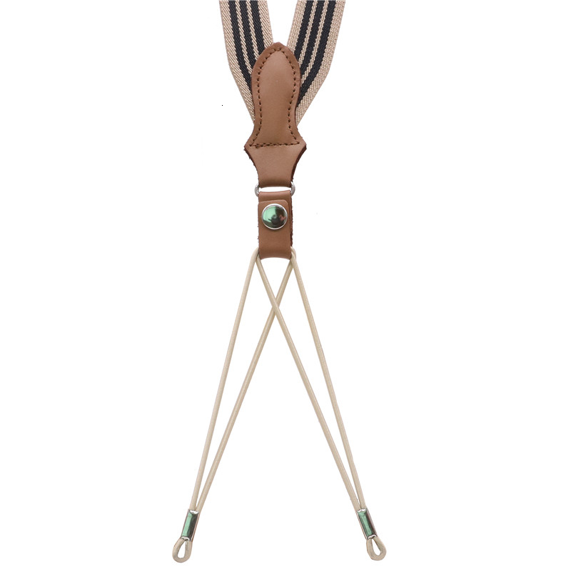 First Layer Cowhide Real Leather Suspender 6 Button String Holes Unisex Suspender Adjustable Brace Elastic Belt Strap Adult