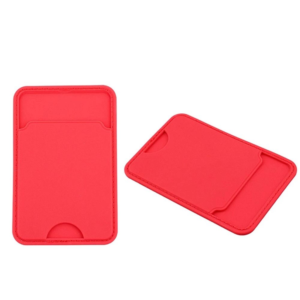 Silicone Business Credit Pocket Adhesive Mobile Phone Back Slot ID Bank Card Phone Pouch Phone Back Paste Sticker Card Holder