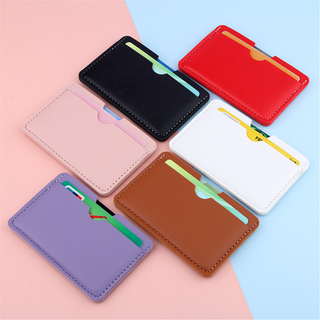 6 Color Mini PU Leather ID Card Holder Coin Purse Women Men Business Card Cover Bank Credit Card Box 3 Card Slot Slim Card Case