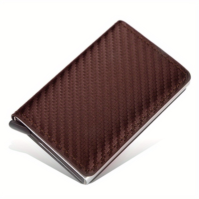 Carbon Fiber Credit Card Holder Wallet Men Rfid Smart Metal Thin Slim Pop Up Minimalist Wallet Small Black Purse Metal Wallet