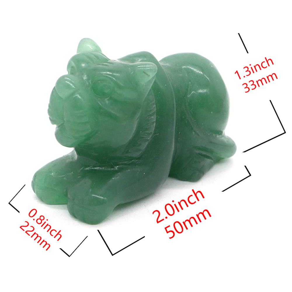 2" Tiger Statue Natural Stones Healing Crystal Quartz Carving Reiki Animal Figurine Amethyst Crafts Home Decoration Lucky Gift