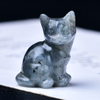 1pc 3.5cm/1.38in Crystal Carved Cat, Meditation Stone Crystal Gift for Home Decor.
