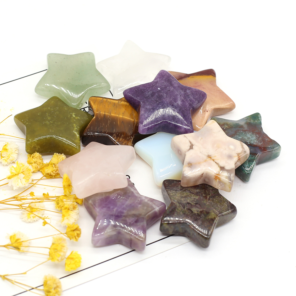 Natural Stone Amethyst Rose Quartz Crystal Star Shape Mineral Specimen Gemstone Agate Fish Tank Jewelry Home Decoration Ornament
