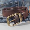 100% Cowhide New Fashion Leather Retro Handmade Copper Buckle Men's Belt Luxury Belt Genuine Leather Belt Jeans Wide Men's Belt