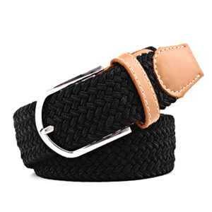 High Quality Fashionable Elastic Canvas Belts for Women Knitted Buckle Adjustable Belt Male Canvas Waistband for Jeans