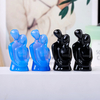 1PC Natural Crystal Stone Embrace Couple Obsidian Carving Home Decor Desktop Ornament Valentine Craftwork Gift