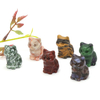 1.2" Cute Cat Statue Natural Stone Crystal Hand Carved Healing Animal Figurine Reiki Gemstone Craft Home Decoration Holiday Gift