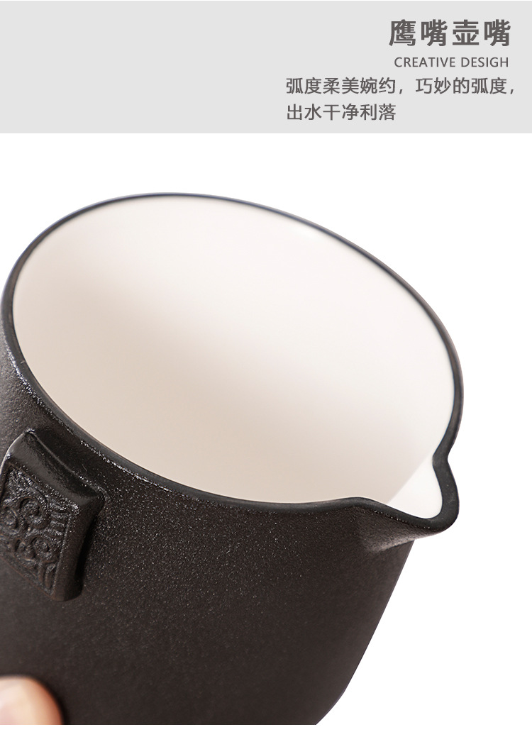 Ceramics Teapot Sets 1 Pot 4 Tea Cups Chinese Kung Fu Gaiwan Strainers Portable Travel Teawear Gift For Business 260ML