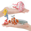 Ocean Animal Model: Little White Whale, Clown Fish, Octopus, Starfish, Pink Jellyfish, Underwater Biological Toy