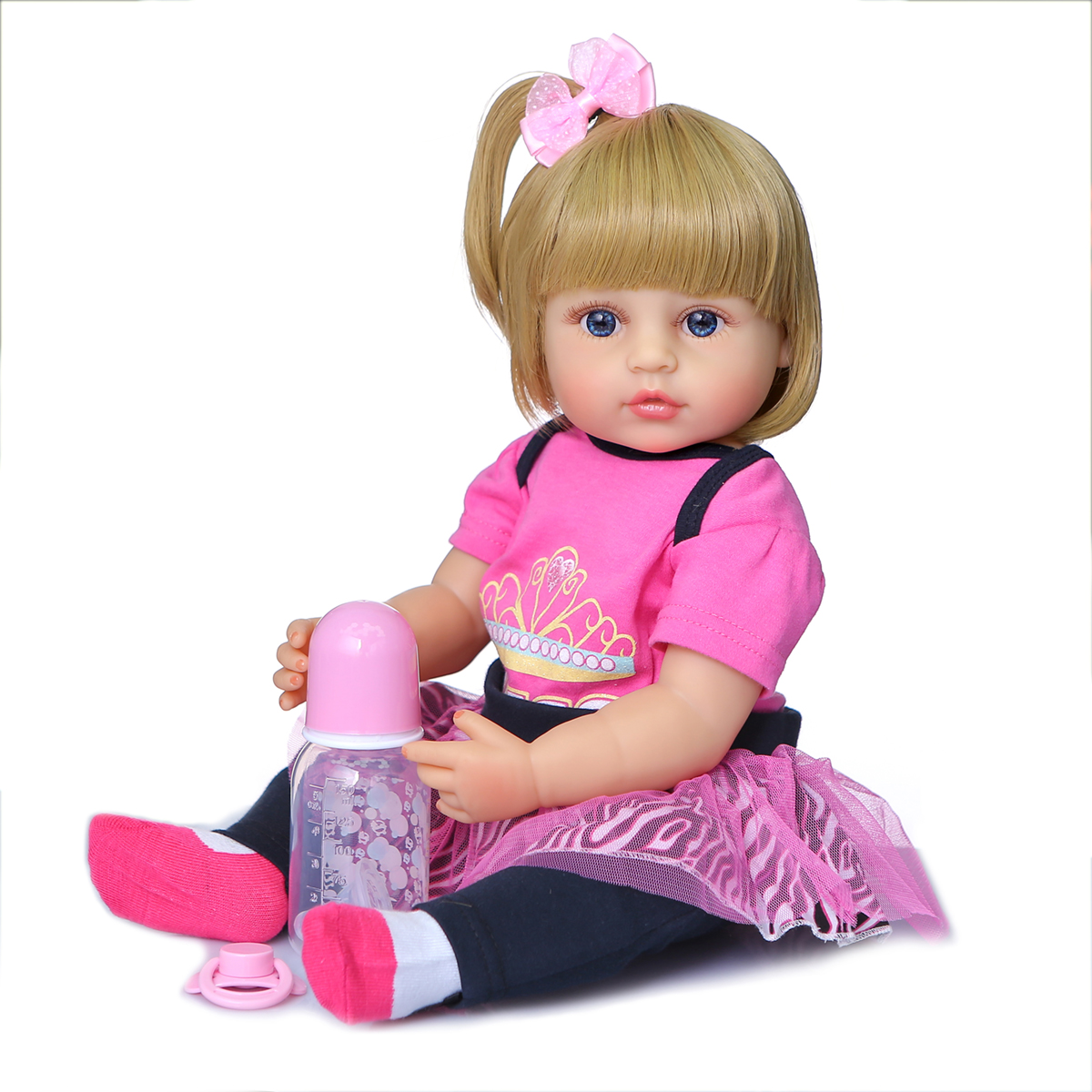 50CM Full Body Soft Silicone Popular Sweet Face Reborn Toddler Baby Girl Doll Birthday Christmas Gift High Quality Doll