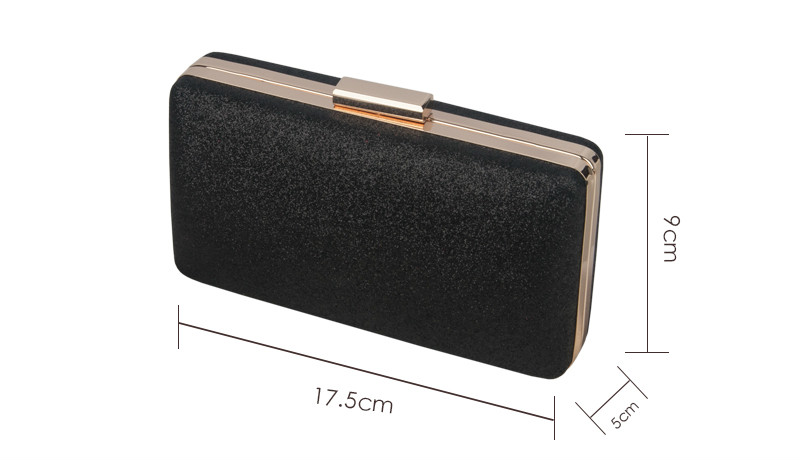 Women Evening Clutch Bag Sequin Clutch Female Crystal Day Clutch Wedding Purse Party Banquet Black/Gold Silver