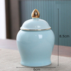 Gold Plated Tea Canister Sealed Ceramic Storage Jar with Lids Porcelain Coffee Container Desk Decoration Tea Cans Candy Pots