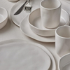 Debossed Stoneware 16-Piece Dinnerware Set, Gray