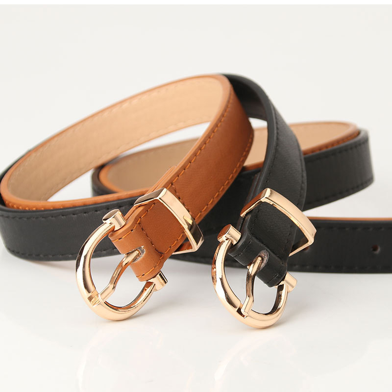 Women Waist Belts New PU Leather Simple Metal Buckle Belt Girls Dress Jean Pants Waistband Belts for Lady Luxury Designer Brand