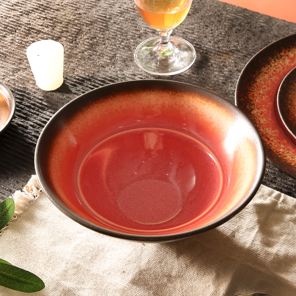  Japanese Ceramic Ramen Bowl Round Customized Colored Glaze Pink Ceramic Bowls for Serving Food Bowl Set