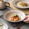 Eco Friendly Unique Design Japanese Style Vintage Round Ceramic Dinner Plates Sets Dinnerware Sets for Restaurant Home