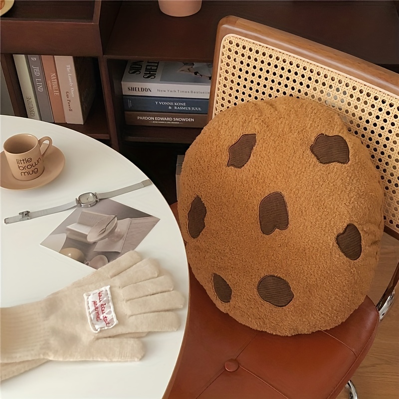 Creative Cookies Pillows Round Shape Chocolate Biscuits Stuffed Plush Toys Realistic Food Snack Seat Cushion Plushie Props Gifts