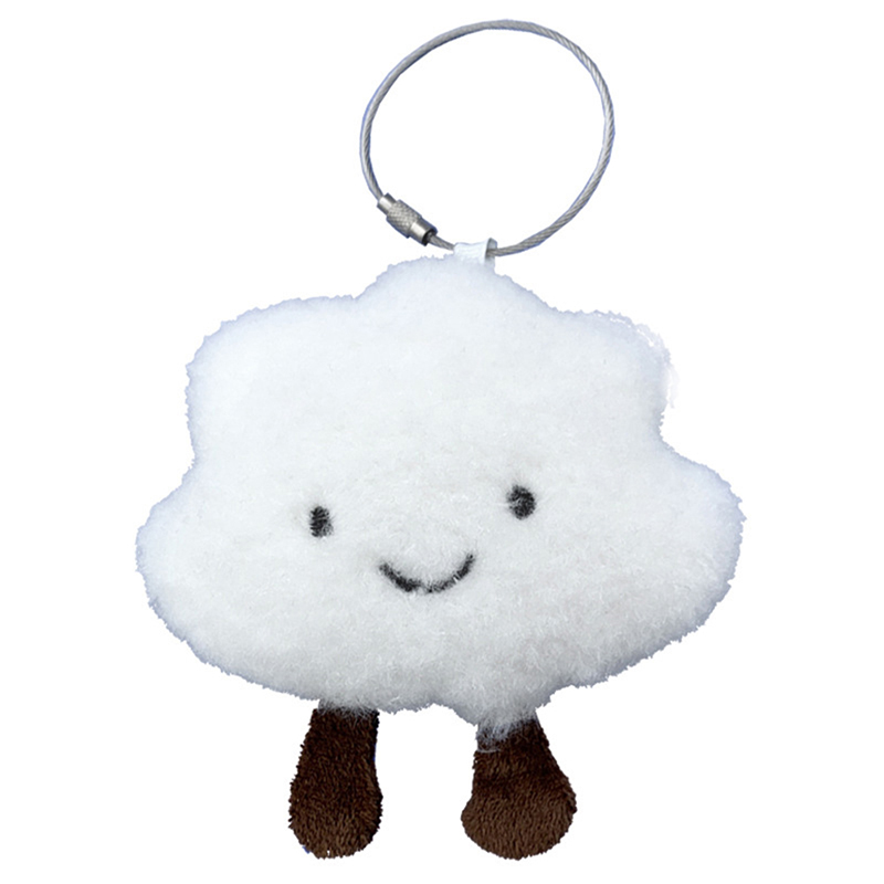 Cute Plush White Cloud Pendant Keychain Girl Bag Accessories Kawaii Pendant Doll Couple Key Ring