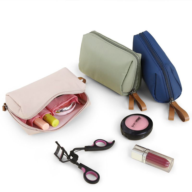 New Women Cosmetic Bag Solid Color Korean Style Makeup Bag Pouch Toiletry Bag Waterproof Makeup Organizer Case Luxury Bag
