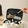 Fashion Cosmetic Bag Large Capacity Portable Handbag Woven Cosmetics Makeup Brush Storage Household Travel Wash Bag