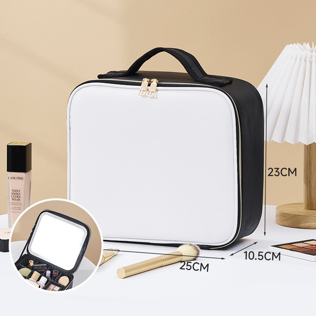Cosmetic Case with Lights And Mirror Cosmetic Bag Large Capacity Premium Feeling Cosmetic Bag Luxury Makeup Bag