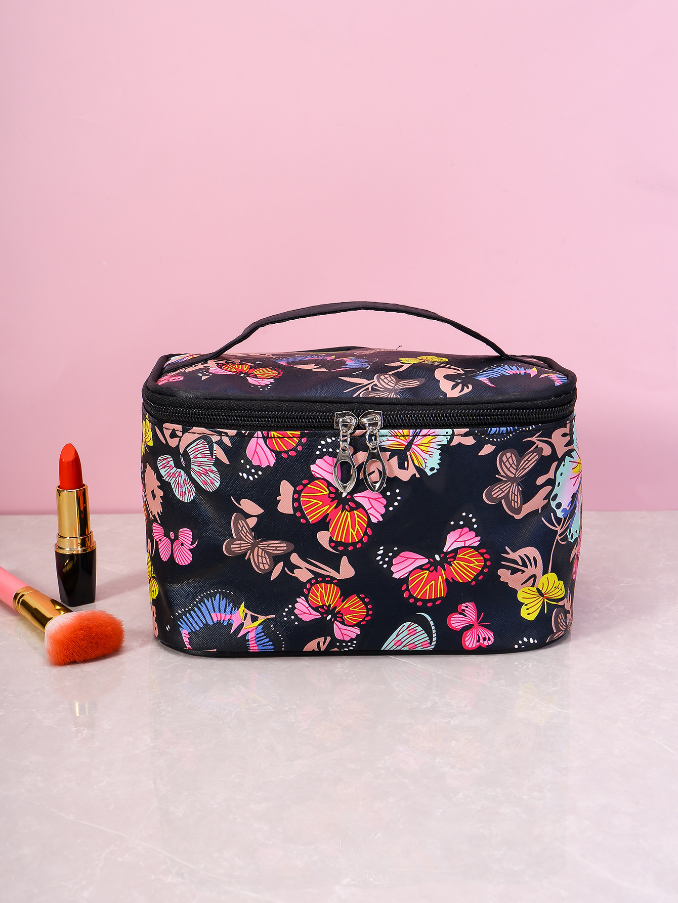 Fashion Printing Butterfly Cosmetic Bag Large Capacity Portable Travel Wash Toiletry Storage Bag Ladies Manicure Tools Handbag