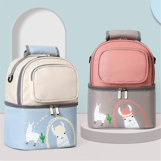 Large Capacity Double Layer Lunch Bag Thermal Mommy Cooler Backpack Portable Breast Milk Preservation Bags Insulated Ice Pack