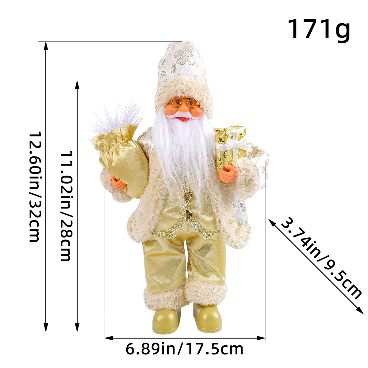 Standing Santa Claus Doll Ornament Christmas Cute Hug Gift Doll Window Decoration Supplies