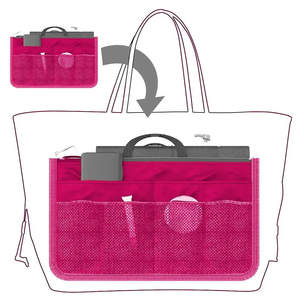 Multifunctional Bi-fold Storage Bag Double Zipper Large Capacity Storage Arrangement Makeup Toiletries Large Classification Bag