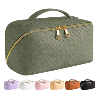 New Plaid Cosmetic Bag PU Pillow Makeup Pouch Women’s Large-Capacity Luxury Wash Bag Multifunctional Travel Toiletry Kit Handbag