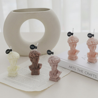 1PC Creative INS David Head Sculpture Paraffin Wax Aroma Candle Relax Birthday New Year Xmas Gift Wedding Scented Decor 7 Color