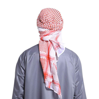 1Pcs Arab Kafiya Keffiyeh Arabic Muslim Head Scarf Polyester Shemagh Neck Wrap for Adults Turban Hijab Headwear Turban Shawl