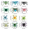 12pcs Mini Colorful Fake Spiders, Festive Plastic Toys,Simulation Small Insect Animals, Used For Halloween Party Fools'Day Decor