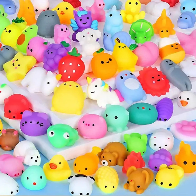 20Pcs Mini Cute Cartoon Animal Stress Relief Toys for Boys Girls Birthday Party Favor Piñata Filler Carnival Kids Party Supplies