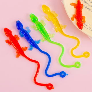 20Pcs Colorful Lizard Retractable Sticky Gadget Toys for Kids Birthday Party Favors Pinata Fillers Halloween Gift Pinata Filler