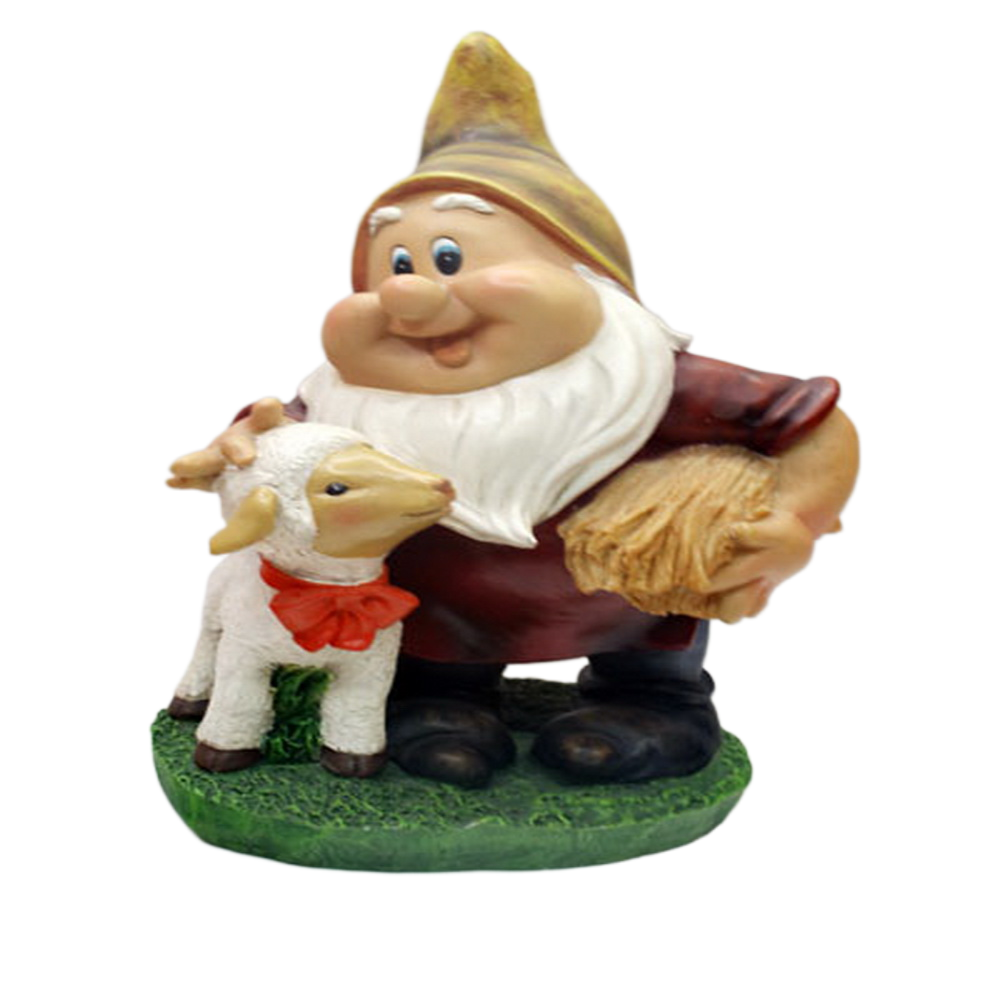 Gnome Flower Dwarf Patio Statue Garden Dwarf Decorative Sculpture Ornament Outdoor Jewellery Outdoor Statue
