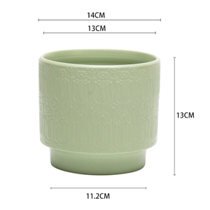 Ceramic flowerpot, simple Nordic style, green ivy, rose, cactus, gardening, green plants, potted flower pot, container