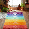 Rainbow Stripes Scarf Bohemia Wall Hanging India Mandala Blanket 7 Chakra Colored Tapestry