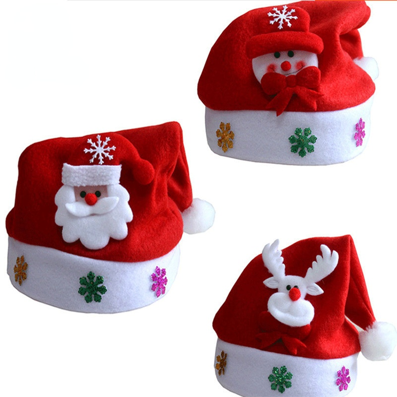 Classic Christmas Hat Xmas Plush Santa Hat