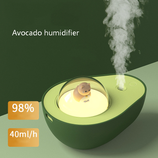 Portable Humidifier USB Wireless Avocado Aroma Diffuser 1200mAh Battery Powered Air Humidificador with Atmosphere Lamp for Home