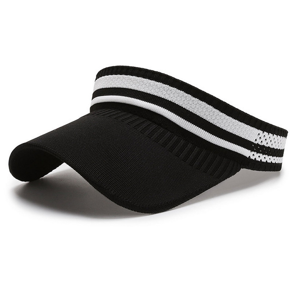 2023 Knitted Wide Brim Baseball Hat Summer Unisex Empty Top Sun Visor Hat Letter Print UV Protection Peaked Cap For Men Women
