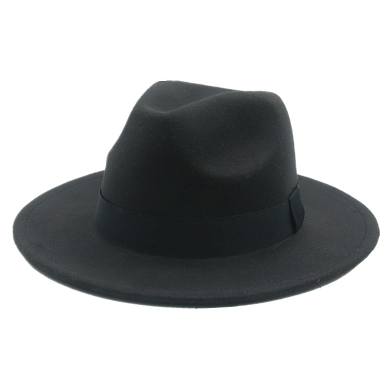 Fedora Hat Women Winter Hats for Women Ribbon Band Men&#39;s Hat Wide Brim Classic Beige Wedding Church Bowler New Cap Chapeau Femme